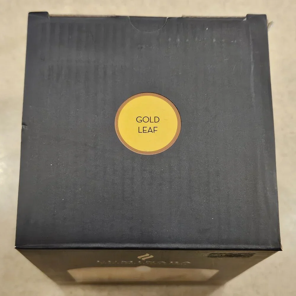 RARE LUMINARA FLAMELESS MOVING WICK FALL GOLD LEAF PILLAR CANDLE BATTERY CANDLE
